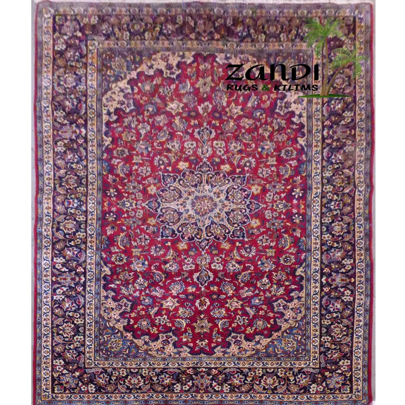 Najafabad Antique Hand Knotted Persian Medallion Rugs 11'10"X7'10", Panr02754(Red :12548)